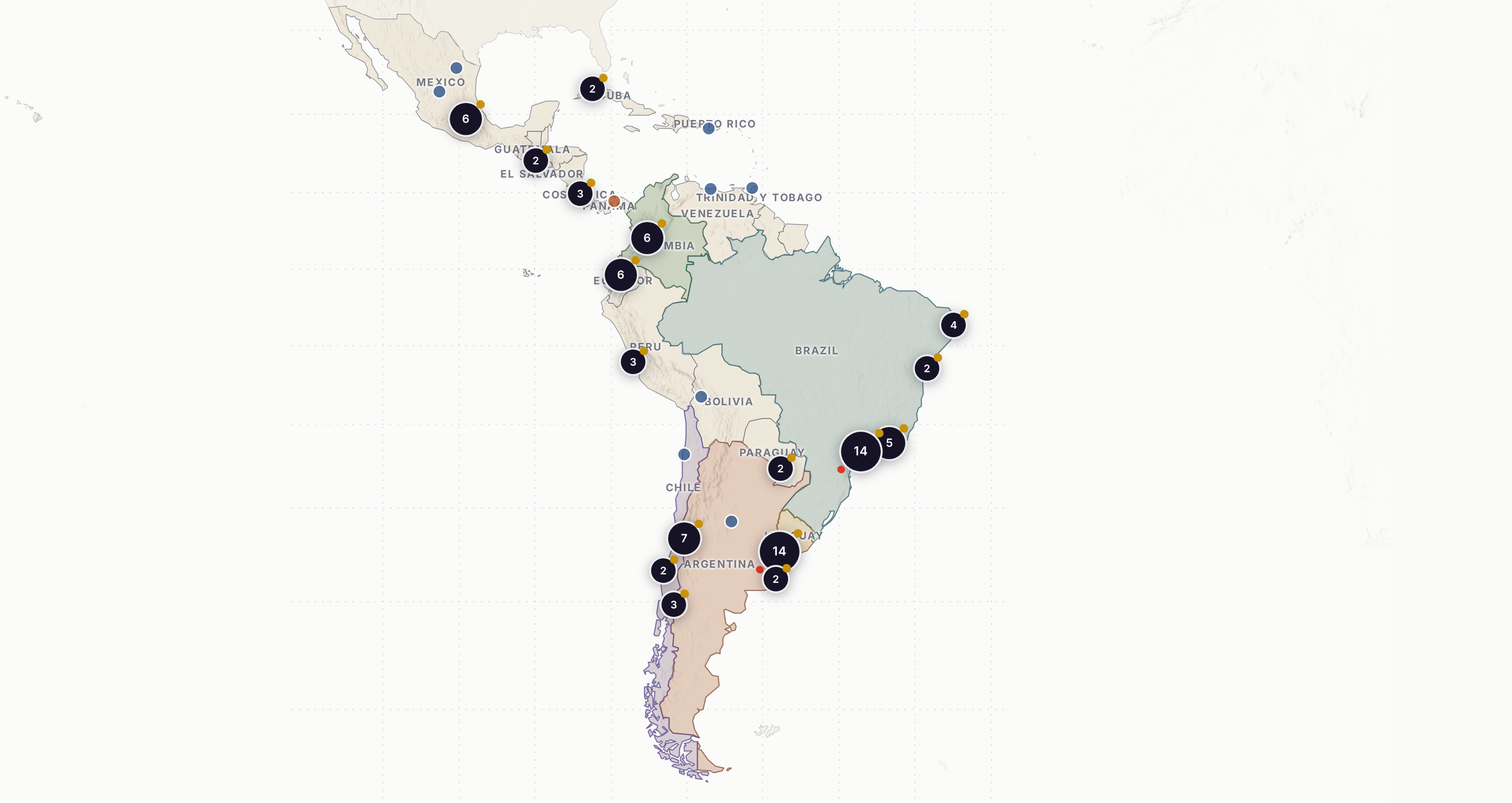 Mapa interactivo del ecosistema cuántico de América Latina